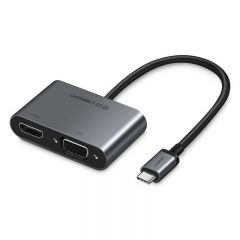 绿联 50505 CM162 三合一多功能拓展坞 Type-C转HDMI+VGA+USB3.0