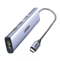 绿联 90881 CM478 五合一多功能拓展坞 USB-C转HDMI+USB3.0*3+3.5mm音频口