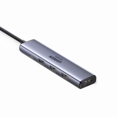 绿联 15597 CM511 五合一多功能扩展坞 USB-C转3*USB-A3.0+HDMI+PD