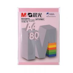 晨光 彩色 复印纸 A4 粉红色 80g 100张/包  APYVPB0137