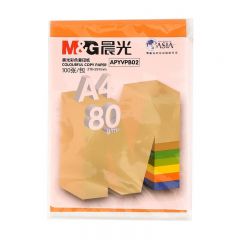 晨光 橘黄色 彩色 A4 复印纸 80g 100张/包 APYVPB0250