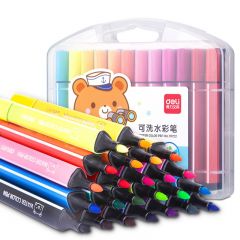 得力 70722 可水洗水彩笔 24色/盒 1盒