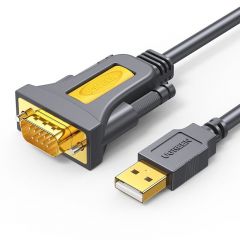 绿联 20223 USB转RS232串口线 USB转DB9针公头转接线 调试线 3米