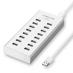 绿联 20298 USB2.0 16口分线器/配备DC 12V/4A供电 1米