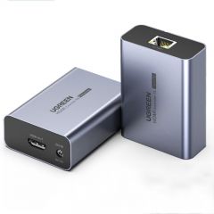 绿联 20519 CM455 HDMI延长器70米 RJ45转hdmi网传网线传输器 深空灰