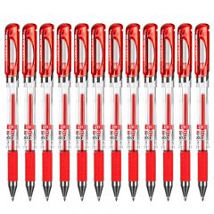 齐心 GP1111-X 中性笔 子弹头 0.7mm 红色 12支/盒 1盒