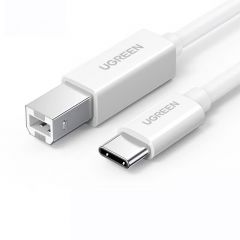 绿联 US241 25313 Type-C转USB打印机数据线 USB-C方口打印线连接线 3米