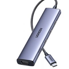 绿联 25360 Type-C扩展坞 USB-C转换器 9合1【HDMI+VGA+线长1.5米】