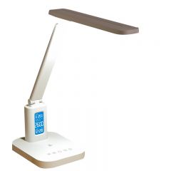 得力 17859 LED折叠台灯 时间温度日期同屏显示带闹钟 RG0级减蓝光