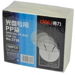 得力 3726 光盘袋 CD光盘PP袋 CD袋 100片/包