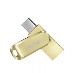 闪迪 DDC4 U盘/优盘 读速高达400MB/s 手机电脑两用 金属双接口 256GB 金色