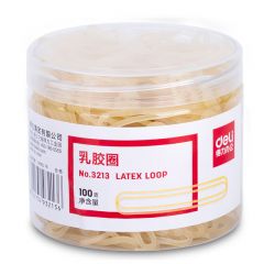 得力 3213 办公橡皮筋/乳胶圈(微黄)(100g/筒)