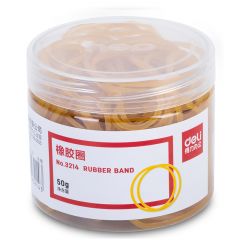 得力 3214 乳胶圈 橡皮筋 橡皮圈 50g/筒
