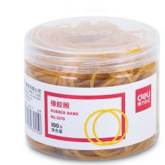 得力 3215 乳胶圈 橡皮筋 橡皮圈 100g/筒