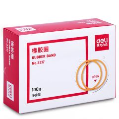 得力 3217 办公橡皮筋/橡胶圈 100g/盒