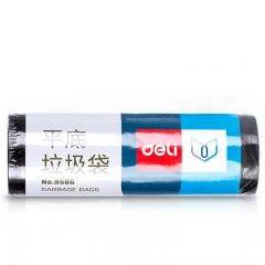 得力 9586 平底垃圾袋 背心式垃圾袋 30个/卷 450*500*0.007mm 黑色
