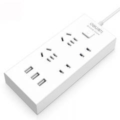 得力 18281 插座 4位+3USB 2米