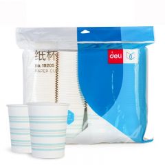 得力 19205 纸杯 228ml 100只/包 1包