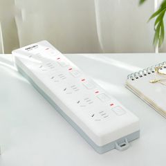 得力 3980 插座 插排 6位分控 全长2米