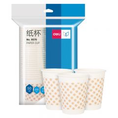 得力 9570 纸杯 250ml 白色 50只/包 1包