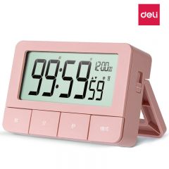 得力 8841 多功能电子计时器 磁吸定时器提醒器 粉色