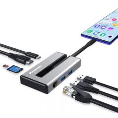 松下 QE-QLEX004C 七合一扩展坞 USB-C转HDMI转换器 千兆网口分线器