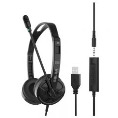 声籁 H58 头戴耳机 耳麦带话筒 3.5mm/USB接口 黑色