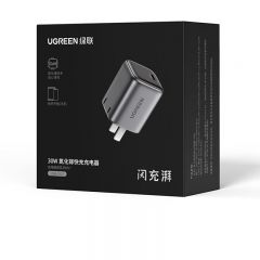 绿联 25936 氮化镓30W快速充电器 黑色