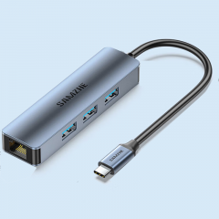 山泽 HWK08 Type-C转千兆网口扩展坞四合一分线器