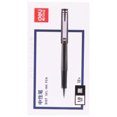 得力 S107 中性笔 1.0mm 子弹头 黑色 12支/盒 1盒