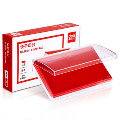 得力 9864 印台 财务专用快干秒干印台印泥 红色方形