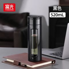 富光 0883 大容量耐摔玻璃杯 520ml 黑色