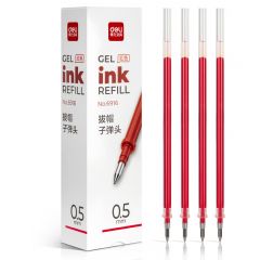 得力 6916 红色中性笔笔芯 替芯 0.5mm 20支/盒