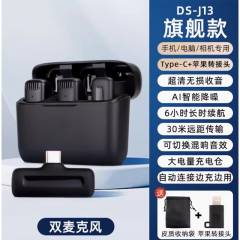 德顺 J13 无线领夹麦克 一拖二 领夹麦+二合一接口（安卓 苹果）