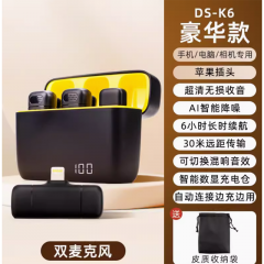 德顺 K6 无线麦克风领夹式 一拖二 领夹麦+苹果口