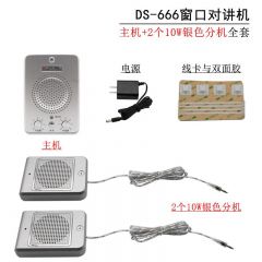 德顺 DS-666-10W 窗口双向对讲机 银色双分机