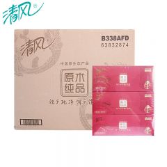 清风 B338AFD 面巾纸 200抽（2层）/盒 3盒/提 12提/箱