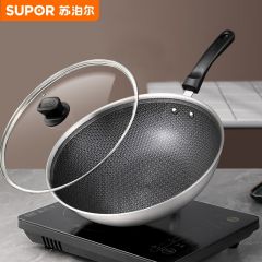 苏泊尔 CC32JA19 晶纹不锈钢炒锅 32cm