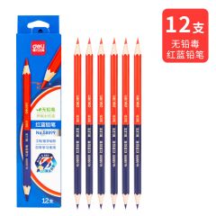 得力 58899 双头红蓝铅笔 12支/盒