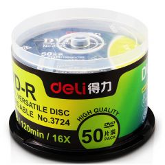 得力 3724 刻录盘 空白DVD+R 4.7G光盘 50片/筒