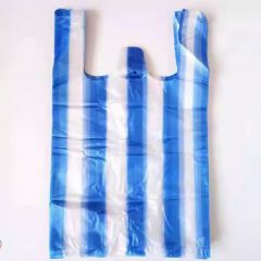 洁迈乐 蓝白条背心塑料袋 350*400mm 30个数/捆 5捆/组