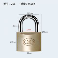 三环 全铜挂锁 3个钥匙 63mm