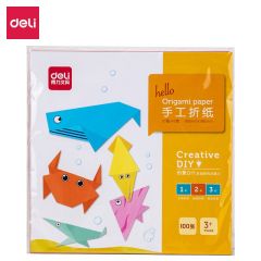 得力 74801 手工折纸 彩纸10色正方形折纸 100张/包